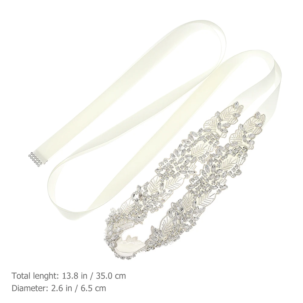 

Rhinestone Wedding Belt Sash Bridal Waist Seal Accessories Dress Girdle Self-Tie Adjustable Lightweight Bridesmaid Prom Party