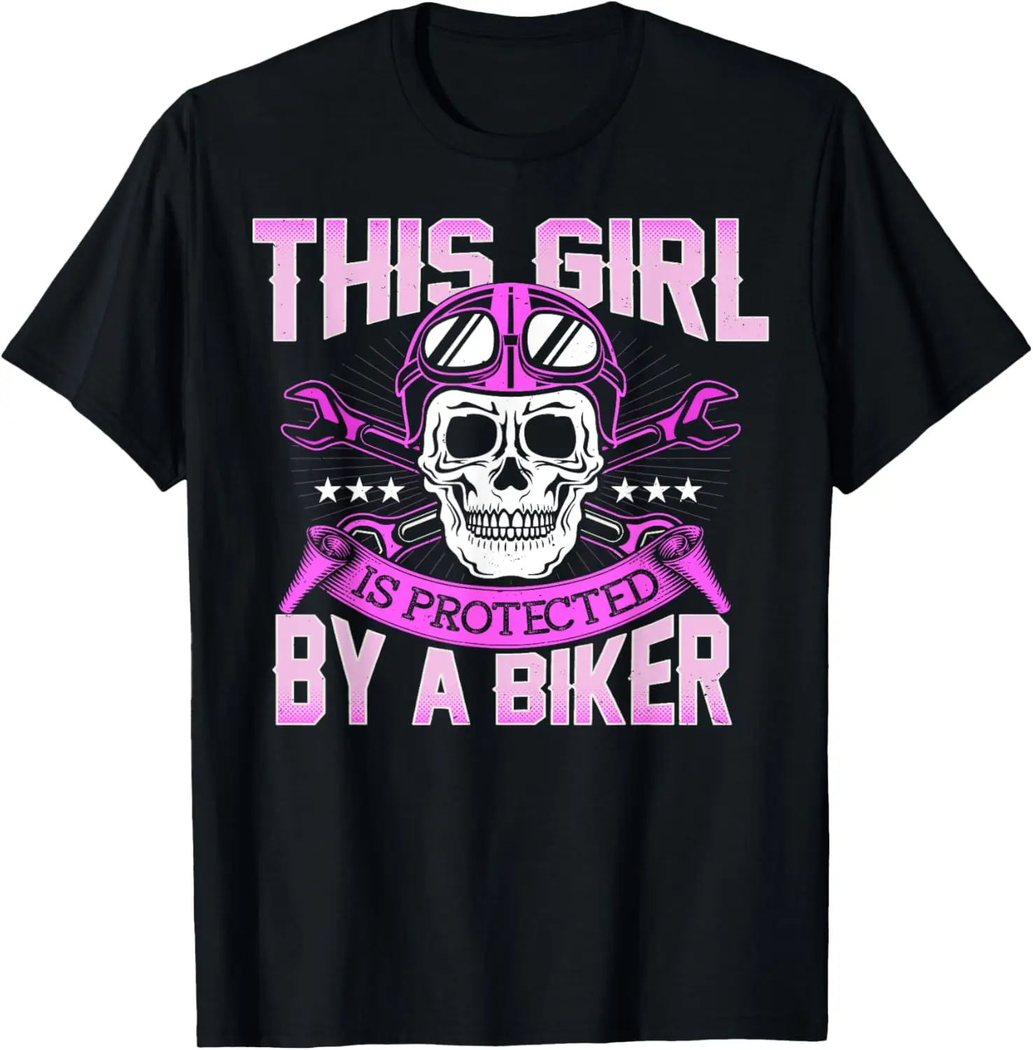 

This Girl Is Protected By A Biker Shirt Funny Motorcycle T-Shirt Motorcycle