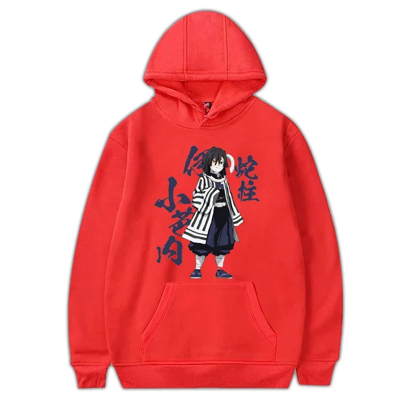 Casual Cool Anime Men Women Sweatshirts Demon Slayer Iguro Obanai Plus Size Hoodie Harajuku Unisex Graphic Printed Hooded