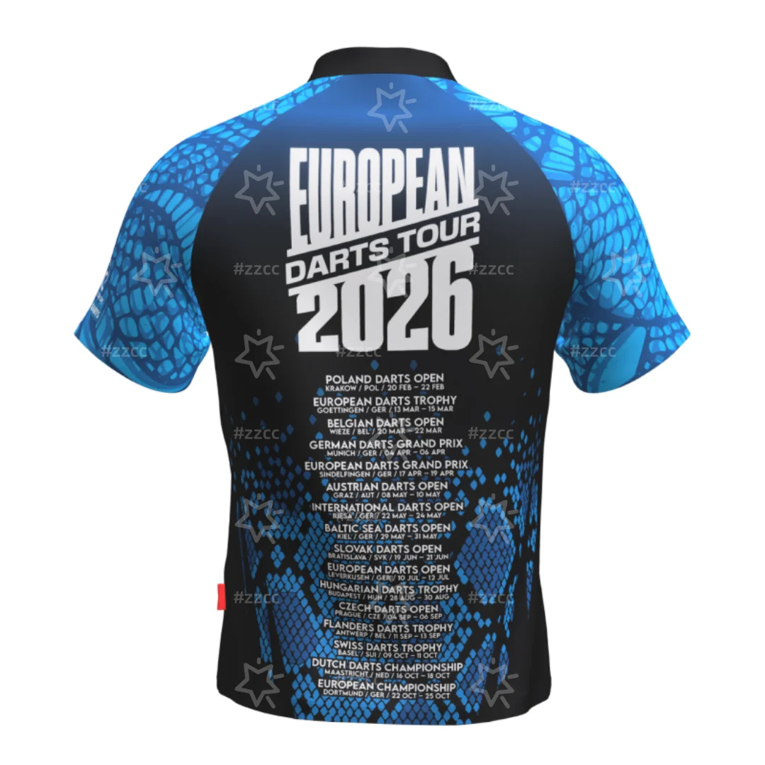 PDC Tour Shirt V3 Blue Venom 2026 Official Darts T-shirt Sports Dry Quickly Men's T-Shirt Children's Clothing Tee Y2k Woman