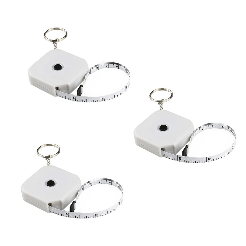 3 قطعة شريط قياس مربع صغير قابل للسحب أشرطة القياس المحمولة أداة قياس الجسم الملابس المرنة اللياقة البدنية المنزلية