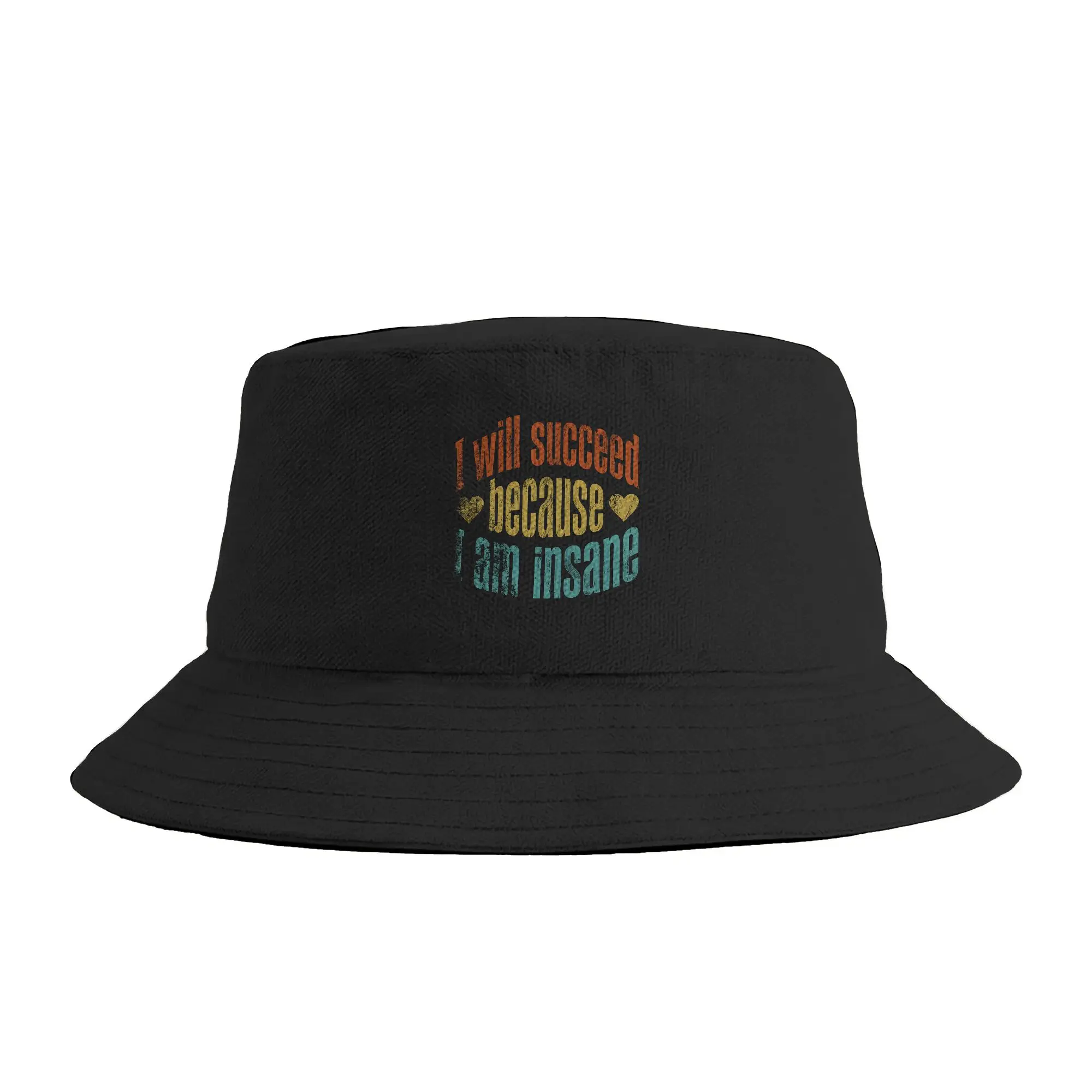 Unhinged Motivation I Will Succeed Because I Am Insane Bucket Hat  Street Style Fisherman Caps Unisex Vintage Fishing Sun Hats