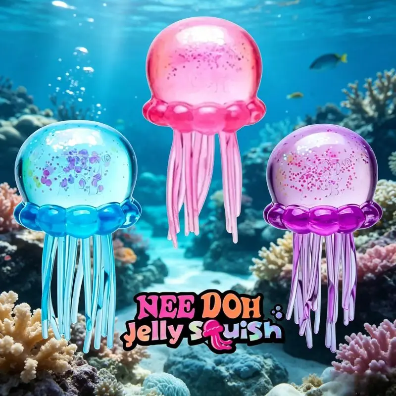 Juguetes blandos, lindos juguetes sensoriales de pulpo Nee Doh Jelly Hops, juguete sensorial impermeable para jugar en el agua, gran regalo para niños y niñas