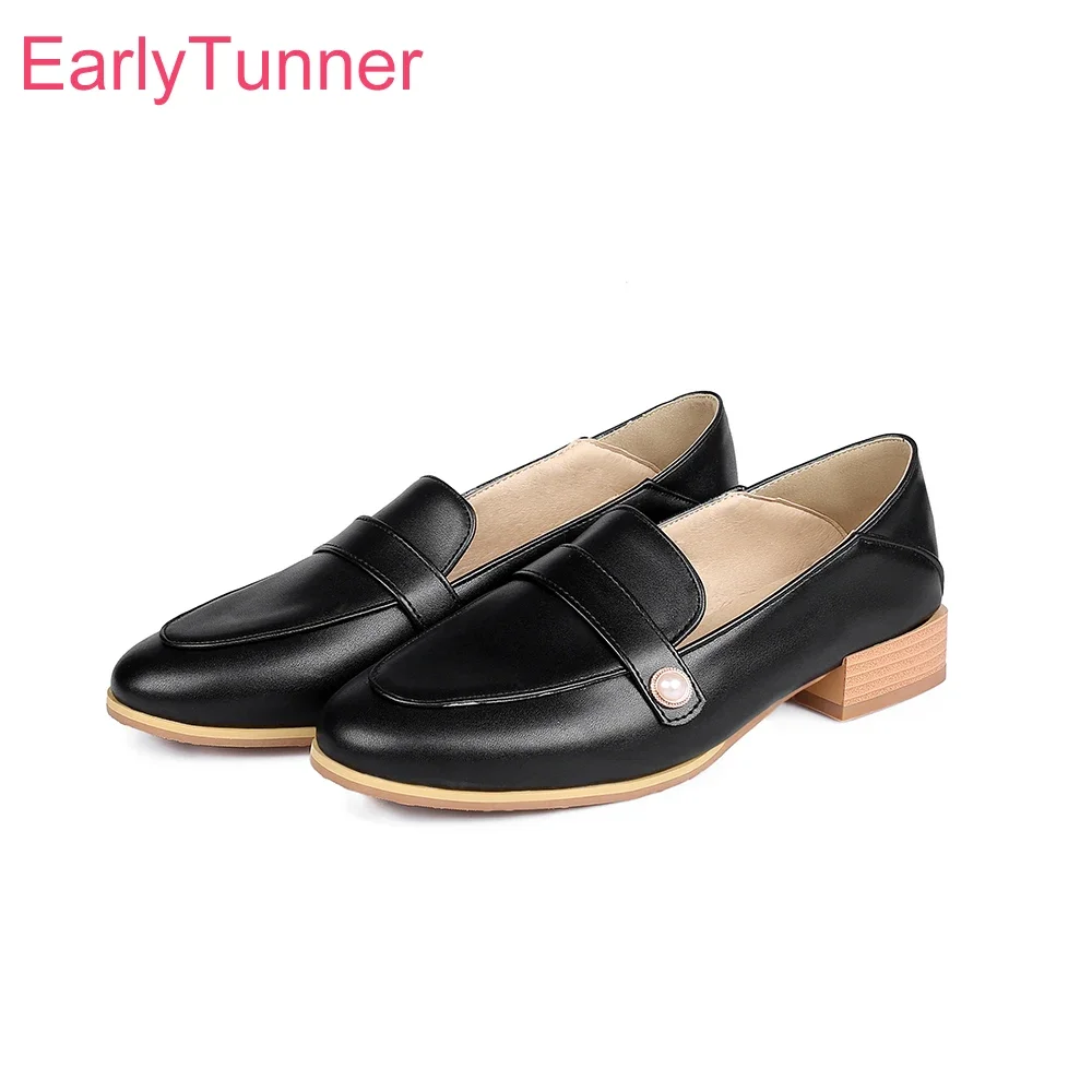 Весенние новые элегантные черные абрикосовые женские деловые туфли-лодочки на каблуке 1 дюйм, офисные женские туфли плюс маленький большой размер 12, 43 46 48