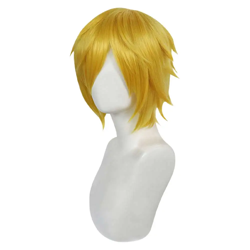 Adult Sanji Cosplay Wig Anime Fantasia Roleplay Heat Resistant Synthetic Hair Carnival Halloween Carnival Party Props Gifts