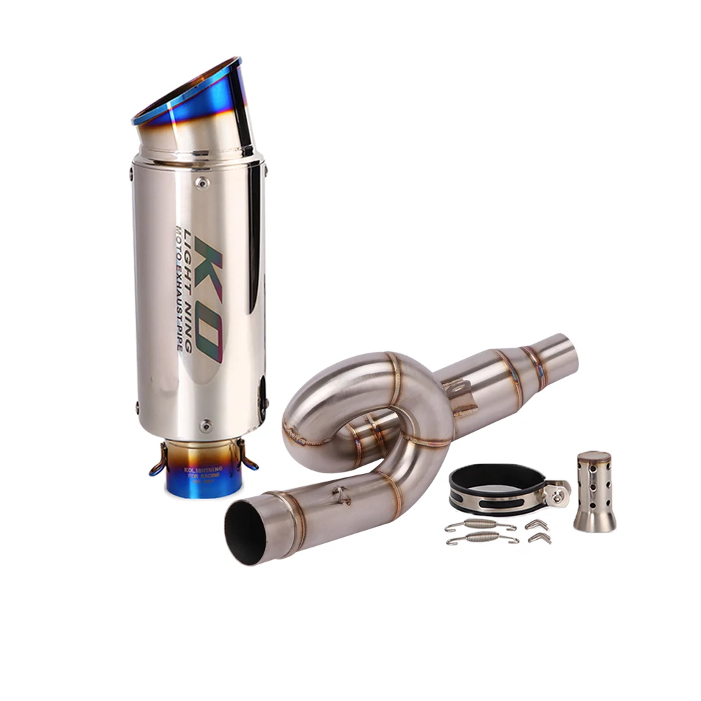 Motorcycle Exhaust System Titanium Alloy Middle Link Pipe With DB Killer Slip On For Kawasaki Z800 2013-2016