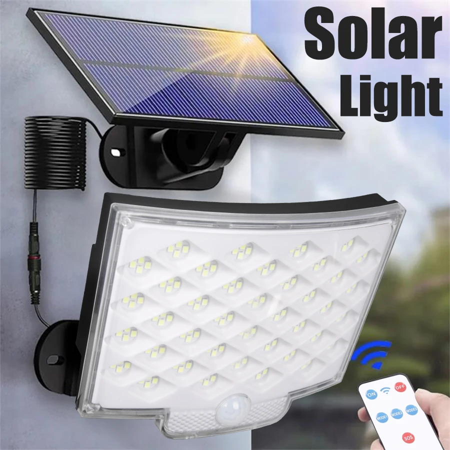 

160LED Split Solar Light Outdoor Waterproof with Motion Sensor Floodlight Remote Control 3 Modes for Patio Garage Backyard