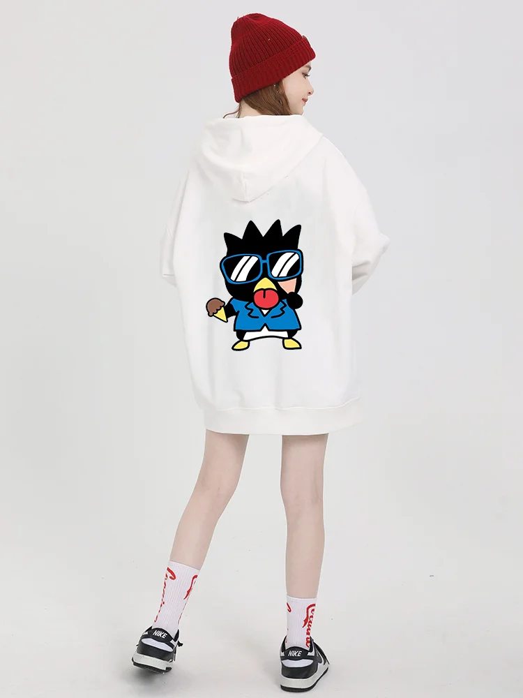 Kawaii Kuromi BADTZ MARU printed unisex hoodie spring and autumn Sanrio cartoon casual sports street printed hoodie