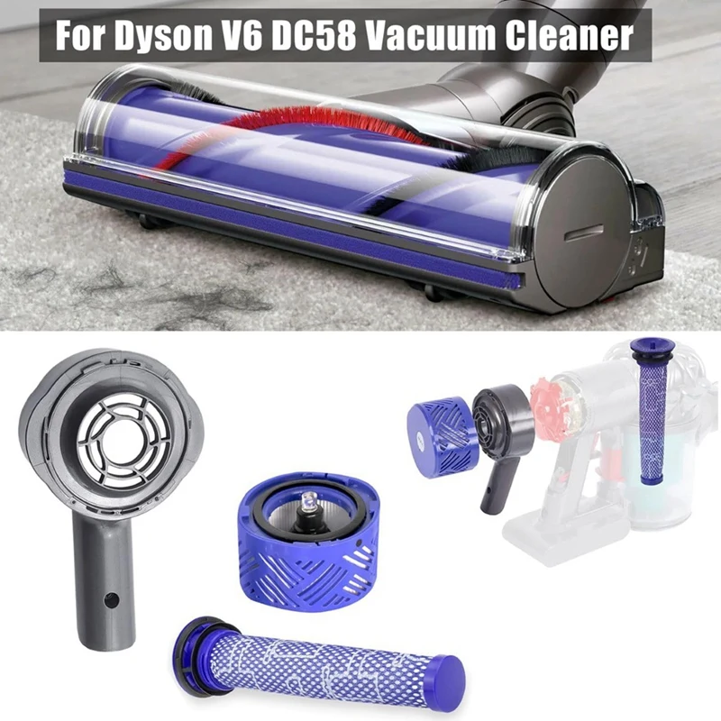 モーターリアカバーとプレフィルターセット,Dyson v6 dc58 dc59 dc61 dc62 dc74用プラスチック交換部品