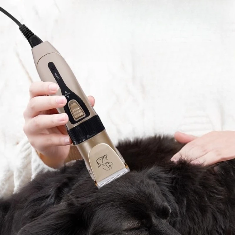 Dog Hair Pusher Dog Shaver Pet Electric Push Shears Electric Fader Hair Clipper Set Cat Fur Clipper Low Sound Pet Hair Trimmer