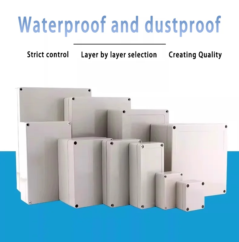 Outdoor Waterproof Junction Box Housing IP67 Rainproof Plastic Enclosure Screw Cable Sealed Cases for Electronics ABS F Series