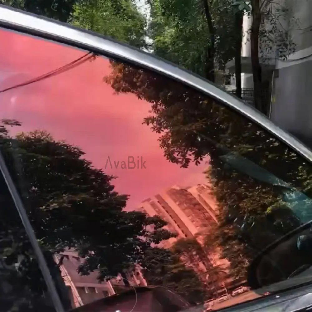 50X152cm Red Chameleon Film Car Side Windshield Tint Foil VLT 32% Car Truck Side Window Foils Explosion Proof Solar Glass Film