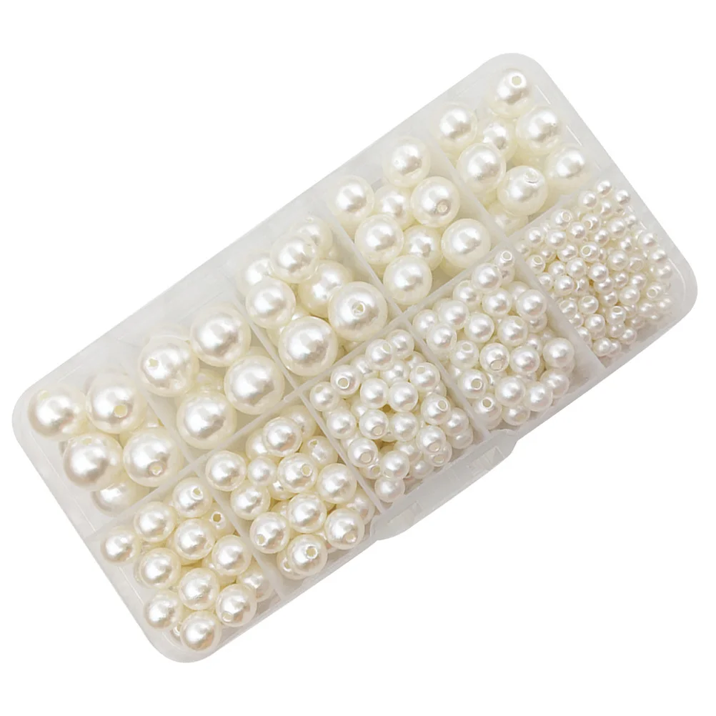 

440pcs 1 Box Decorative Pearl Diy Jewelry Loose Beads Elegant Jewelry Crafting Beads For Halloween Holiday Gifts Handmade Crafts