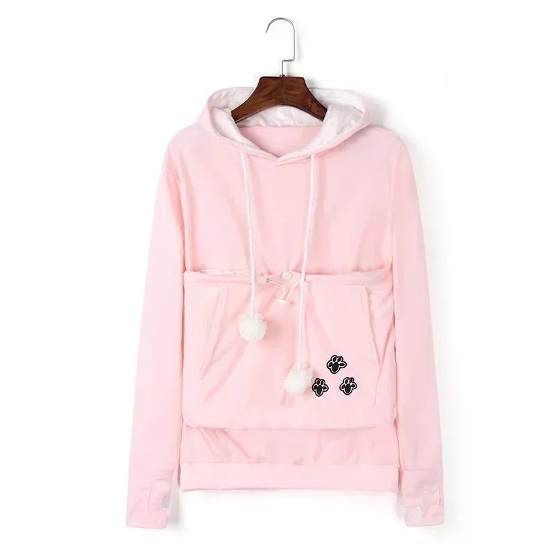 Katzenliebhaber-Hoodies mit Tasche, Hunde-Hoodies für Haustiere, lässige Känguru-Haustierpfoten-Pullover, Kuschel-Sweatshirt mit Tasche, Tierohren-Kapuzenpullover – Detail 6