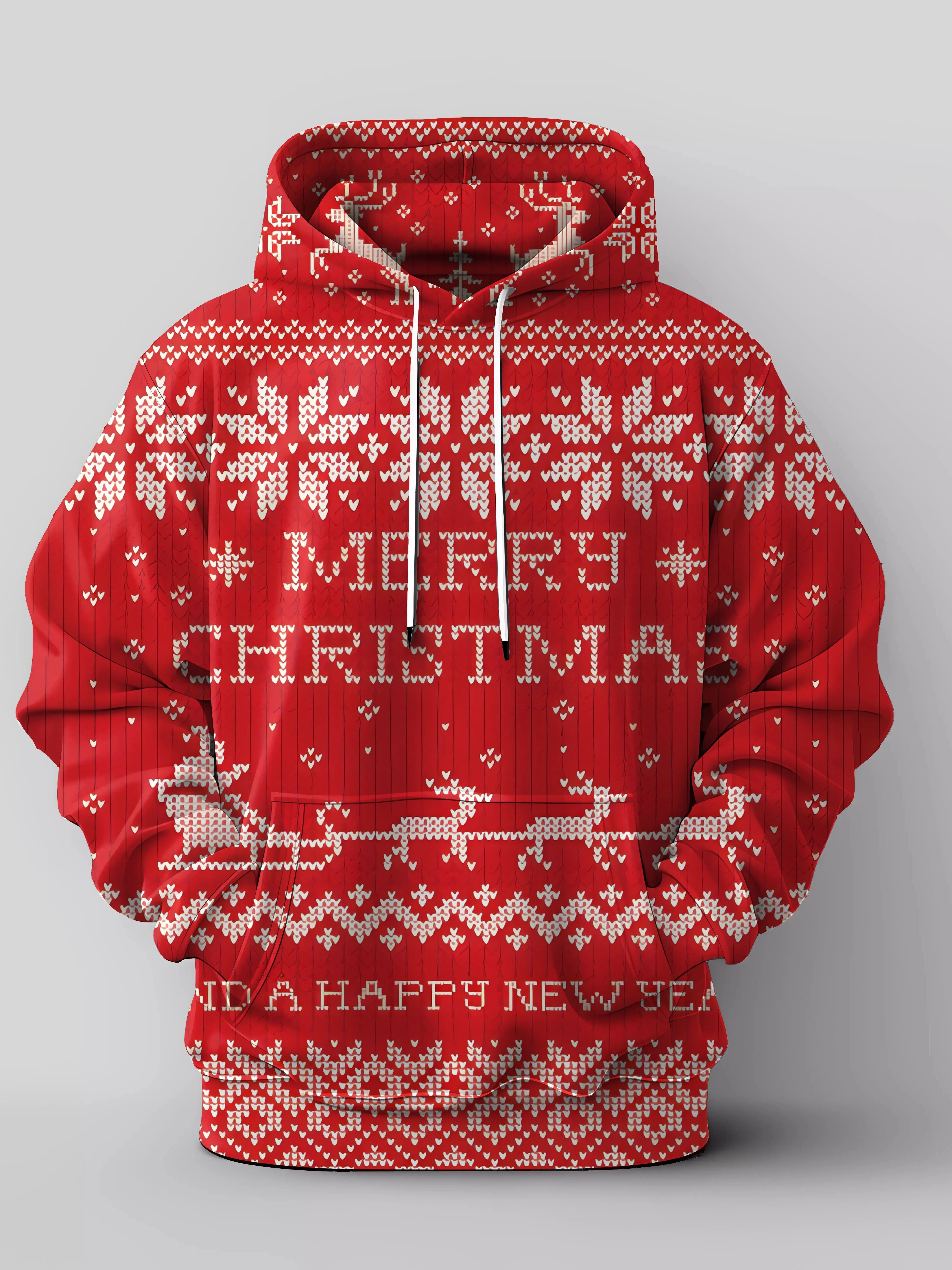 Men\'s Casual Polyester Hoodie with Corgi Christmas Print Hooded Pullover Slight Stretch Festive Pattern Long sleeve Sweatshirt