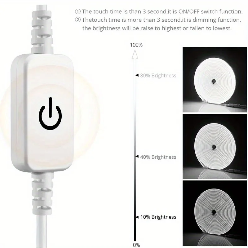 LED Taśma neonowa USB DC 5V Możliwość przyciemniania Przełącznik z czujnikiem dotykowym Elastyczna silikonowa taśma neonowa Wodoodporna do dekoracji