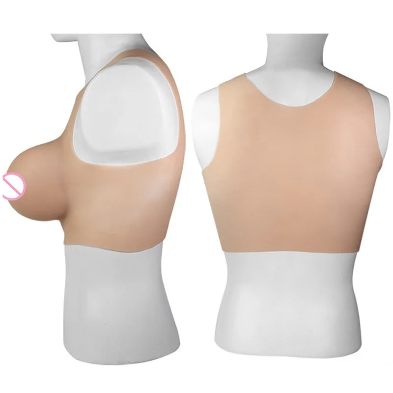 Realistic Shemale Fake Boobs False Breast Forms Crossdresser Silicone Adhesive Tits For Drag Flat Chest Women Men Adult Sex Toys