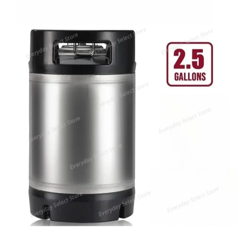 10L / 2.5Gallon Stainless‑Steel Ball‑Lock Corny‑Keg, Home‑Brewing Vessel with Rubber Handle for Beer & Soda Dispensing