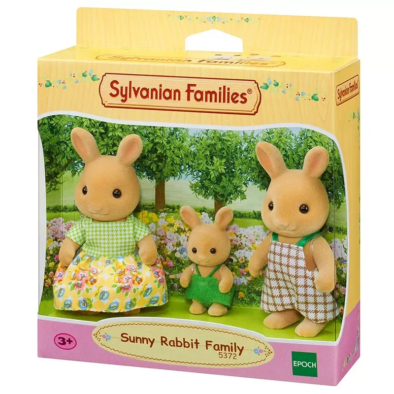 Sylvanian Families Dollhouse Furry Figures Sunny Rabbit Family 3pcs Set Animal Toys Dolls Girl Gift New in Box 5372