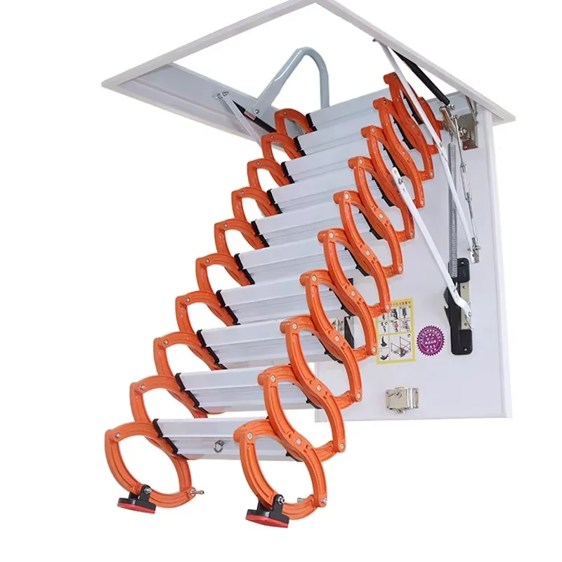 Customized Foldable Easy Store Step Ladder Telescopic Ladder Pull Loft Staircase Retractable Wall Stairs For Attic Retractable S