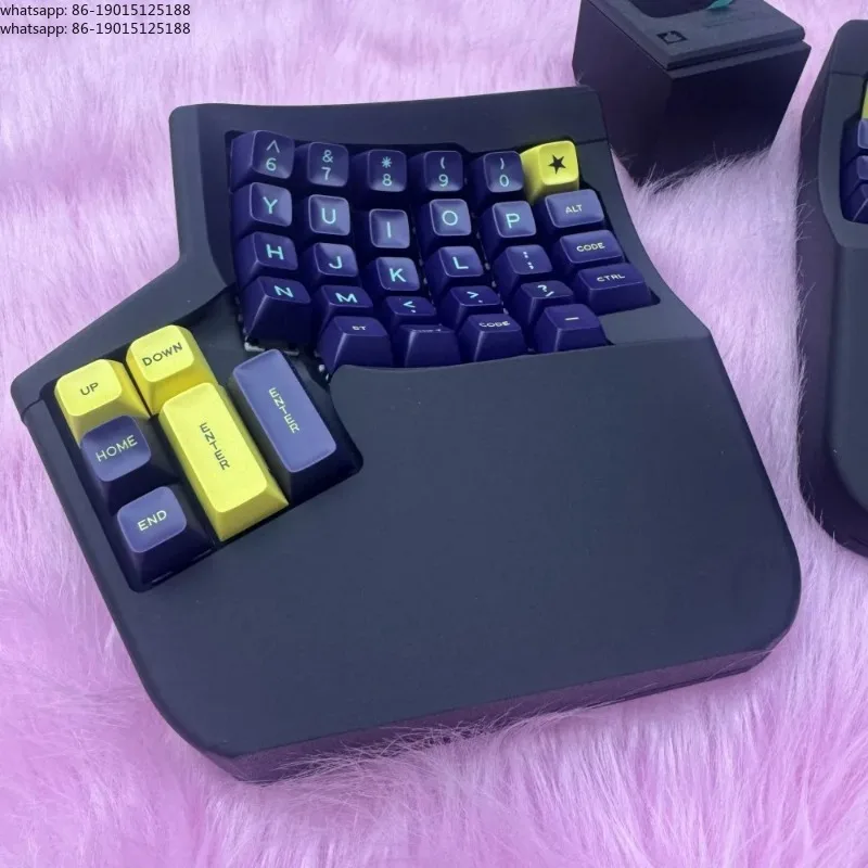 Ergonomic Split Curved Keyboard Kit Wireless 2.4G Hot Swappable Custom Mechanical Keyboard For Office Game