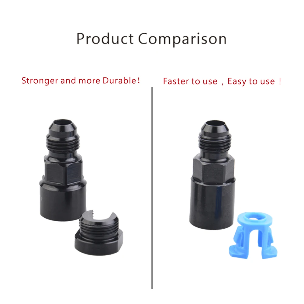 محول خط الوقود EFI مناسب AN6 إلى 1/4&5/16 بوصة خط صلب لقفل الدفع سريع التوصيل لنظام وقود السباق، سبائك ألومنيوم سوداء باستخدام الحاسب الآلي #5
