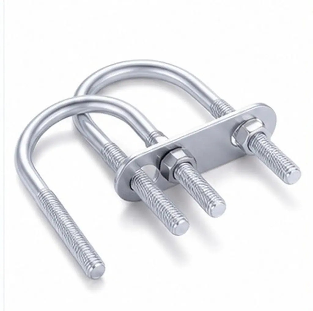 6Pcs Premium Stainless Steel U Bolt Set Round U Shape Bolts Complete with Nuts and Washers for Hardware Marine Automobile