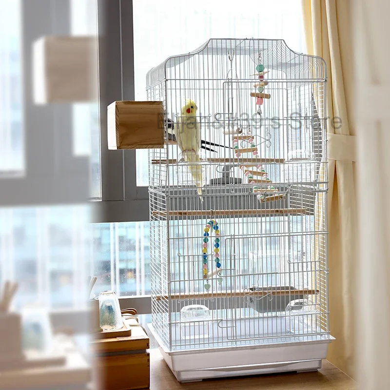 

Pet Budgie Bird Cage Feeder Parrot Hamster Perches Bird Cage Parakeet Carrying Nest Casas Y Habitats Decorative Home Cages