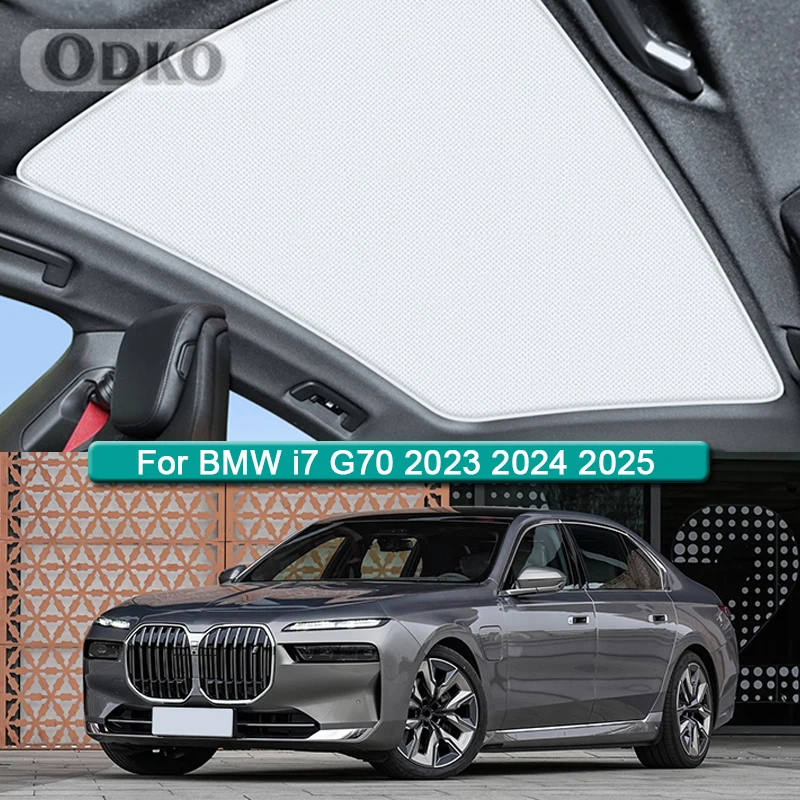 Car Roof Sunshade Fit For BMW i7 G70 2023 2024 2025 Electrostatic Adsorption Sunroof Sunshade Skylight Blind Shading Sticker