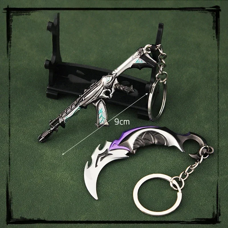 Hot Valorant Weapon Metal Melee Reaver 2.0 Karambit M4 AK Mini Gun Bully Boy Anime Game Ninja Sword Keychain Gift Toy for Boys