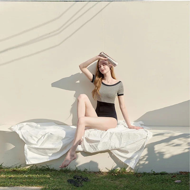 Conservador retro xadrez bal térmico vaion roupa de banho novo ins sle emagrecimento cobrir sexy ba