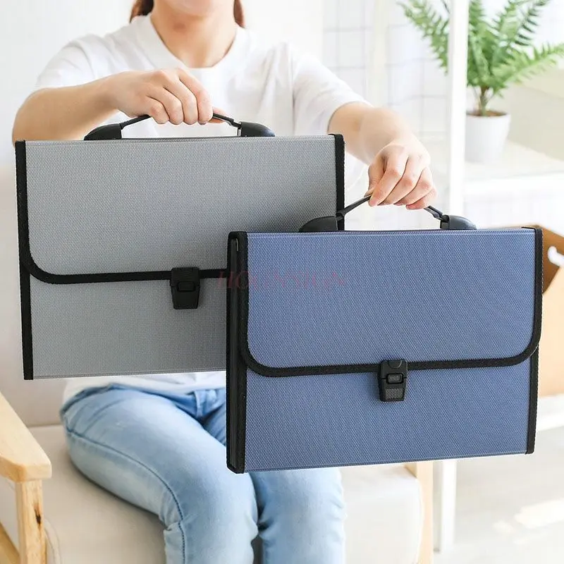 A4 organ folder, multi-layer paper storage bag, office supplies, portable organ bag, student large capacity folder storage box,