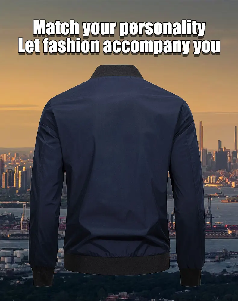 Spring Autumn Men's Casual Jackets Fashion Baseball Coat Light Soft Flying Jackets Men Business Men's Standing Collar Jacket 8 S9d7a0fcd415d476abbc2989fcb3a0001W