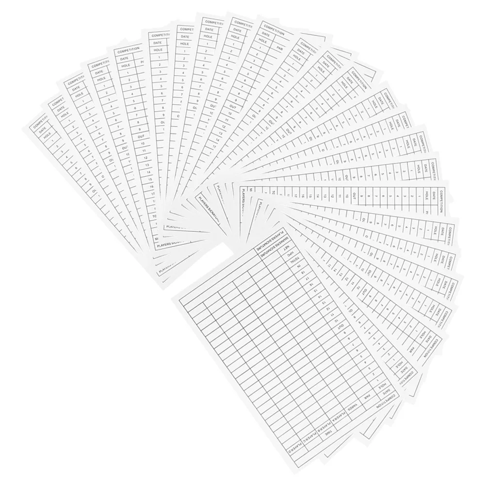 

25 Pcs Competition Score Cards Golf Scorecard Indicator Simulator Coated Paper Printed Scorecards Man
