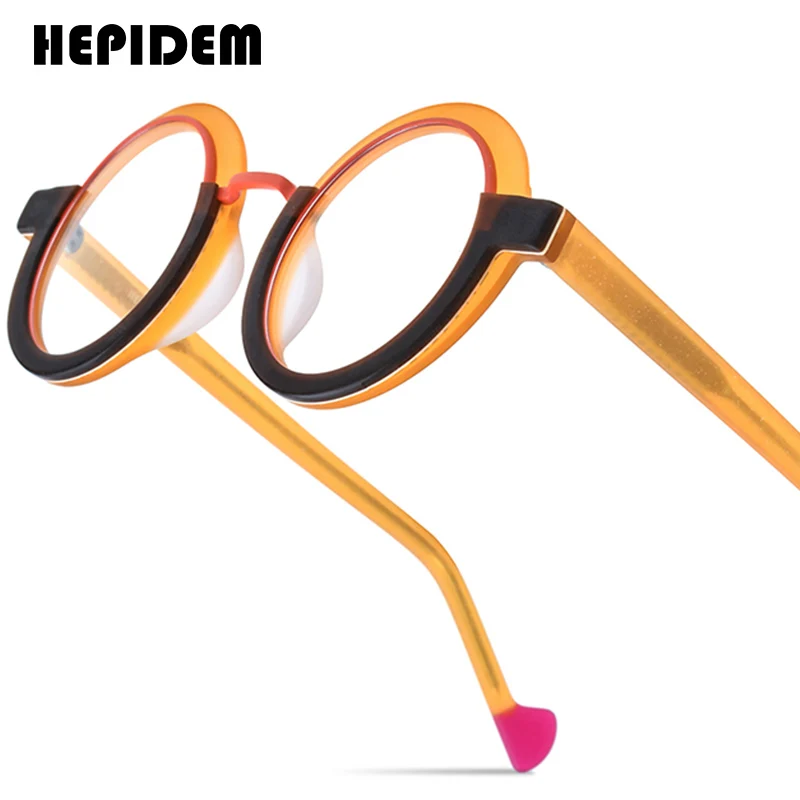 HEPIDEM Acetat Brille Rahmen Frauen übergroße große runde Brille japanische handgemachte Brille dicke transparente Brille 9351 3