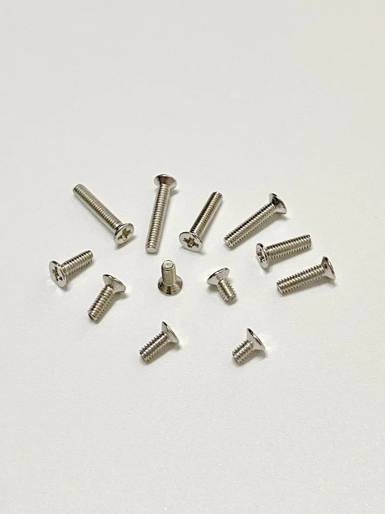 

Iron Nickel Plated Material Mechanical Thread Countersunk Flat Head Cross Groove Fasteners Bolt Fixed M2 Metal Screw