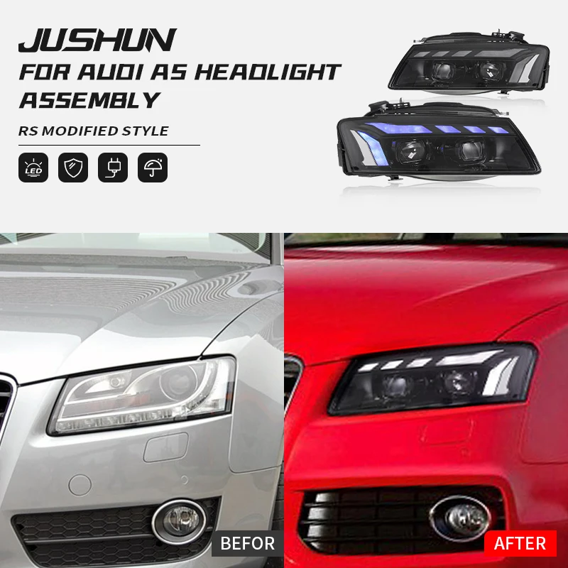 

Car LED Headlights Assembly For Audi A5 2008-2011 Upgrade DRL Dynamic Signal Reverese Automotive Accessory A5L Headlights