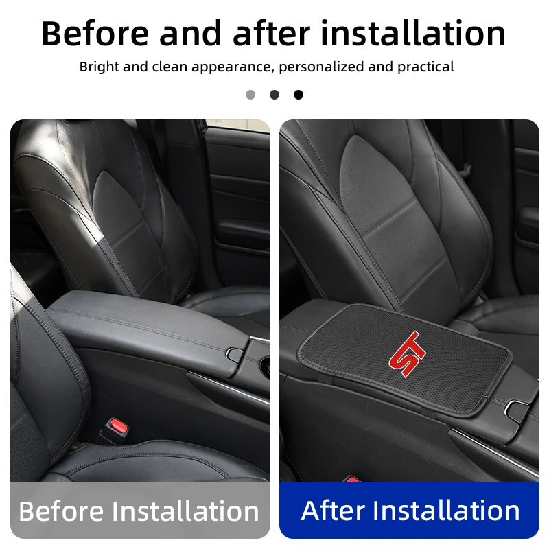 Car Armrest Box Pad Center Console Ice Silk Protect Mat For Ford Focus mk2 mk3 Fiesta mk7 Ranger Mondeo mk4 S-MAX Kuga Mustang view 5