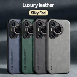 For Huawei Pura 70 Ultra Case Magnetic Car Holder Stand Phone Cases For Huawei Pura70 Pro Shockproof Leather Back Cover