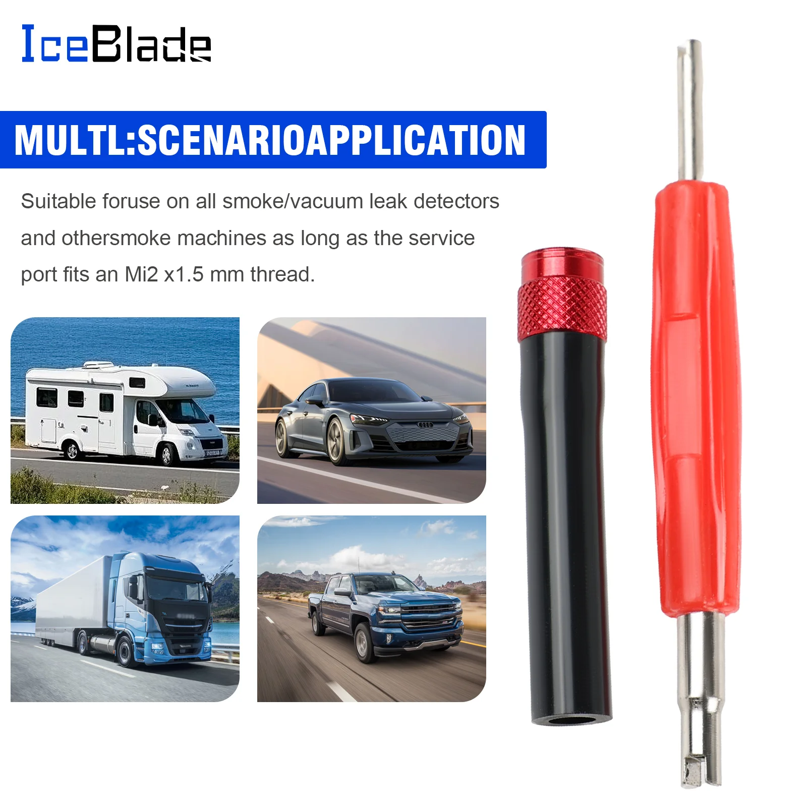 محولات اختبار تسرب آلة دخان السيارات IceBlade مع أداة إزالة الصمام لاختبار تسرب الدخان EVAP #3