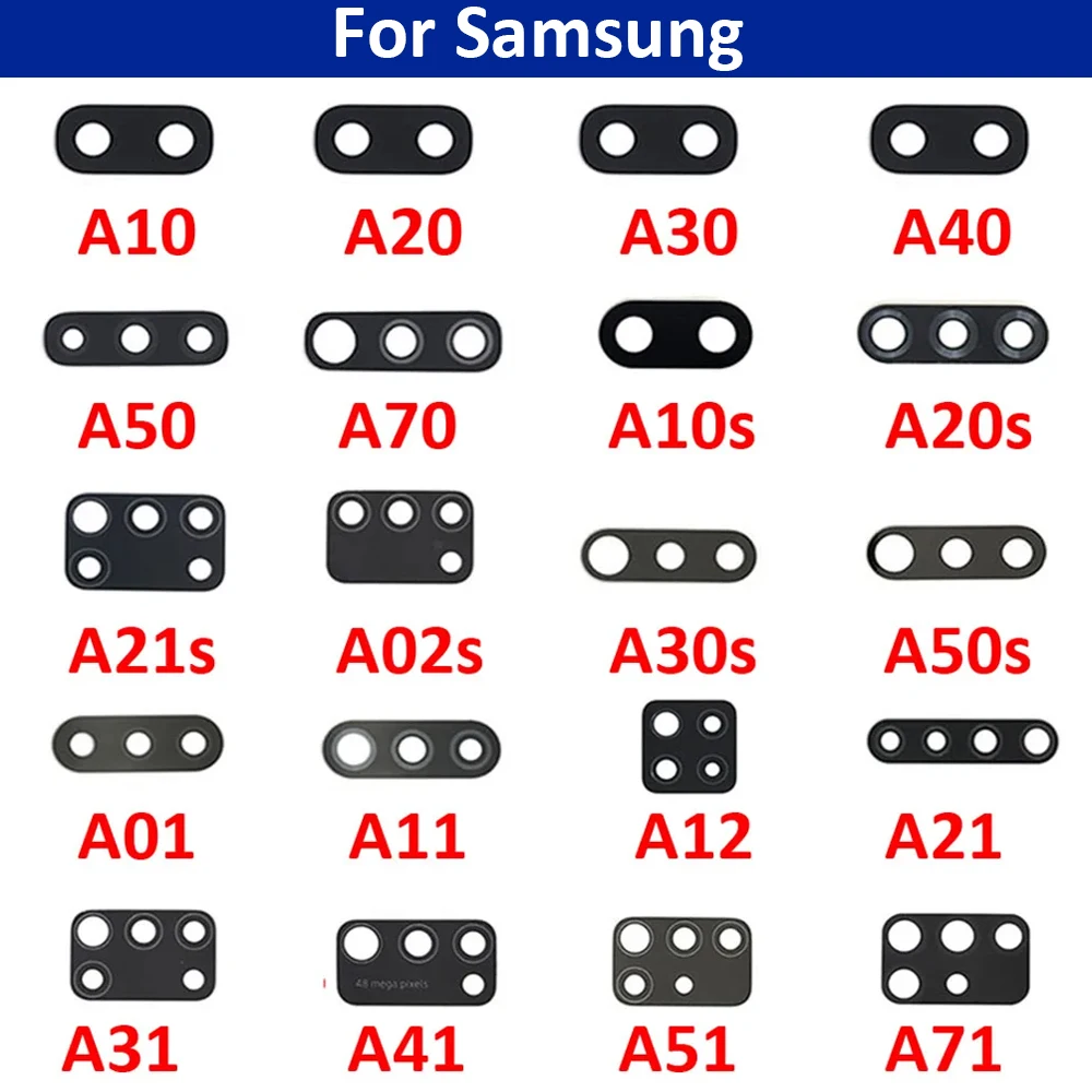 Back Rear Camera Glass Lens For Samsung A10 A20 A30 A50 A40 A70 A10s A20s A30S A50S A21s A01 A11 A12 A21 A31 A51 A71