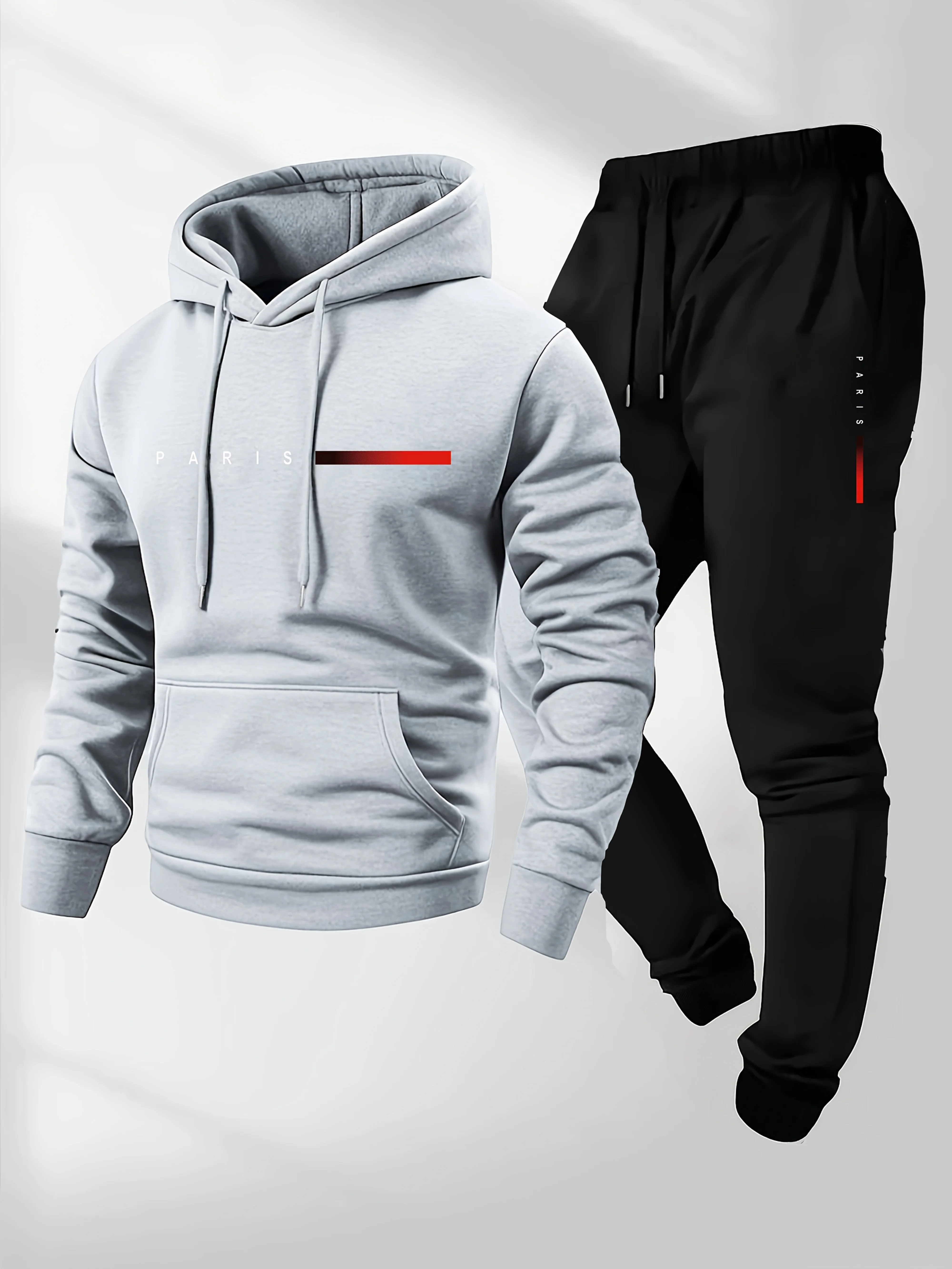 2026 letter printed sportswear set men's hooded sweatshirt long pants set spring and autumn winter warm suit view 5