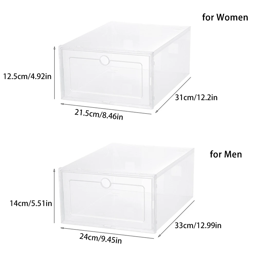 3/6pcs Transparent Thickened Shoes Box, Home Shoes Dustproof Storage Case, Moisture-proof Organizer