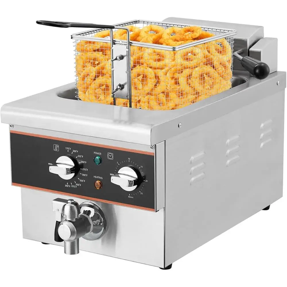 6L 電気フライヤー タイマー ステンレス鋼 油切り キッチン フライヤー 家庭やレストランの調理
