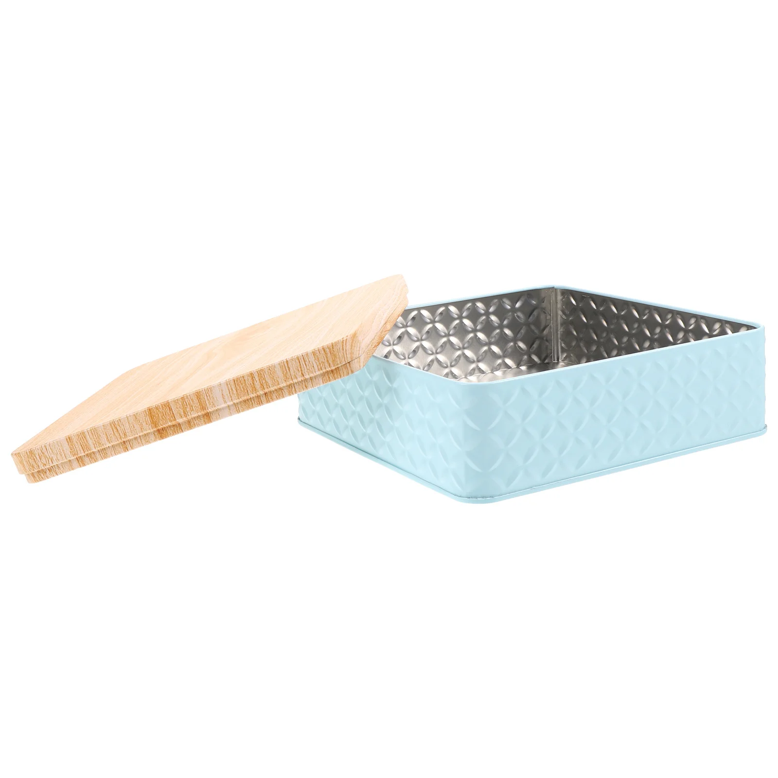 

1pcs Baking Packaging Box Metal Tin Can With Wooden Lid For Cookies Candies Storage Airtight Cookie Container Present Giving