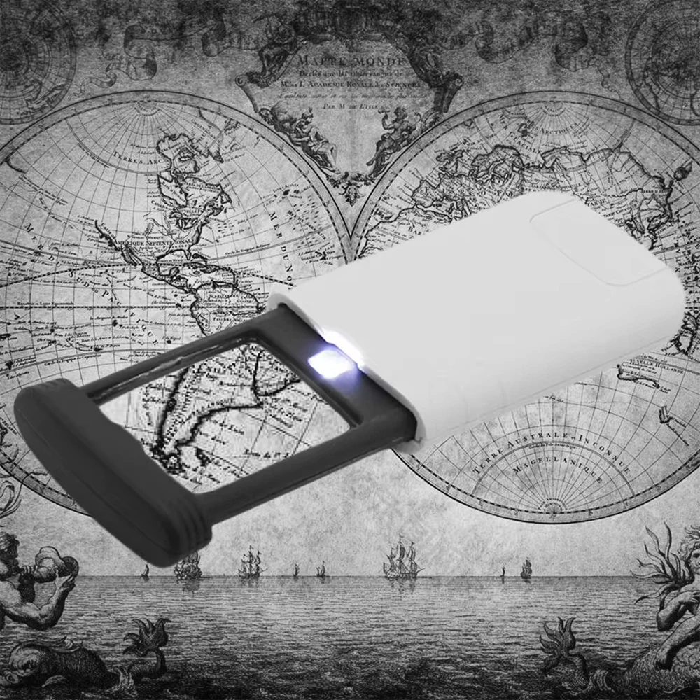 1-5PCS Foldable 4X Pocket Loupe Magnifier with Light - Elderly Reading & Jewelry/Antique Appraisal Tool LK-AA447