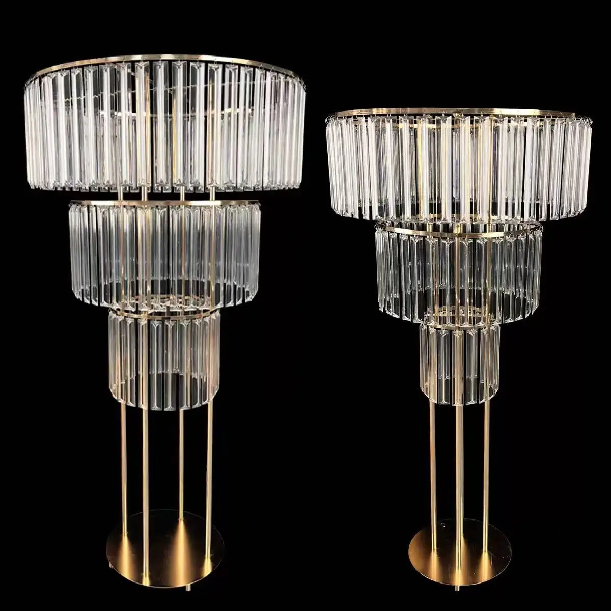 Wedding Decoration Table Centerpiece Gold Rectangle Metal Flower Stand for Wedding Event Table