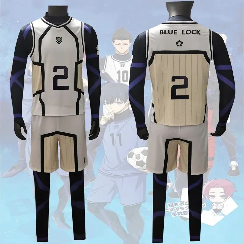 Anime Blue Lock Jurian Roki Cosplay Costumes Luna Cavazos Jersey Adam Blake Soccer Jersey Silva Football Uniform White Set