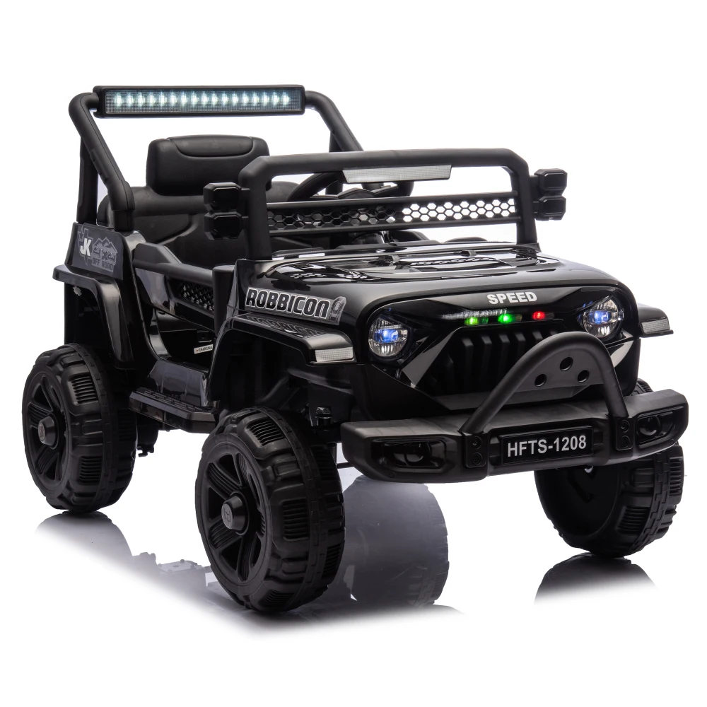 12V Kids Ride-On Electric Truck with Parental Controls, 4-Wheel Suspension, Bluetooth, Mic Jack, LED Lights