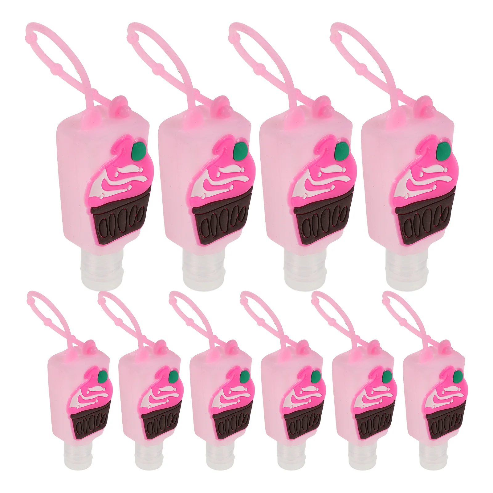 

10pcs Portable Silicone Bottle 30ml Travel Size Keychain Hand Gel Container Refillable Wide Mouth Disinfectant